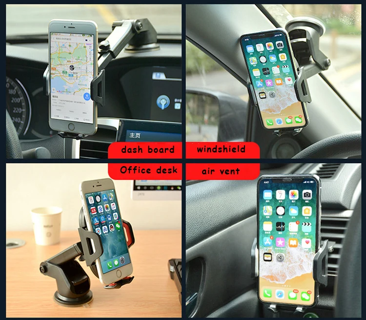 Универсальный автомобильный держатель для телефона для iPhone X 8 8 Plus, автомобильный держатель для телефона на вентиляционное отверстие, телескопическое крепление на лобовое стекло для samsung S8 Plus S7
