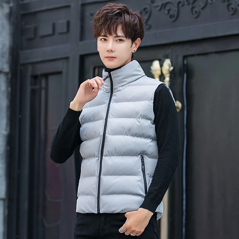 De Hommes 2018 Gilet Mince Hiver Le gris mazarine rouge Col Style Loisirs Nouveau Qualité Pied Haute Vers À Solide Manteau Taille Noir M 4xl Coton Glissière Bas thQrxdCs