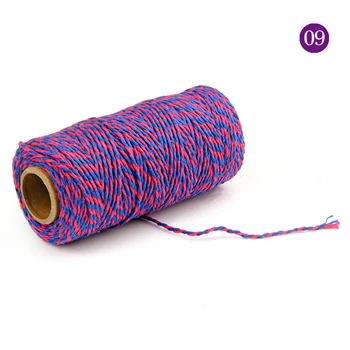 Chainho, 100 метров, многоцветная хлопковая веревка, 30 цветов,/диаметр 2 мм, швейная нить/ручная работа, аксессуары для упаковки - Цвет: NO.9