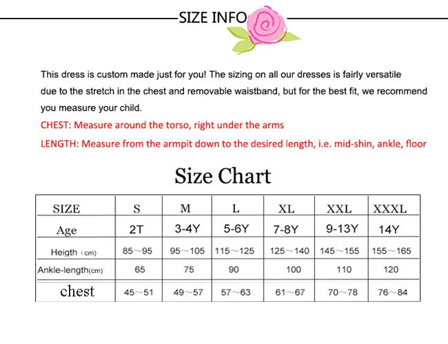 Tiffany Gowns Size Chart