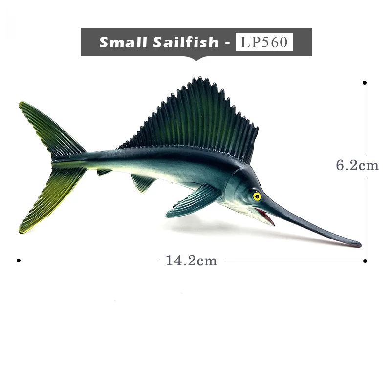 Имитация летающей рыбы, маленький Парусник, рыба-меч, модель животного, фигурка, украшение дома, аксессуары, Декор, подарок для детей, игрушка - Цвет: Small Sailfish