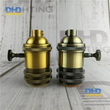 Цена 100 единиц Ретро Винтаж Edison E27 винтовой цоколь лампы лампа держатель подвесной потолок и освещение алюминий разъем