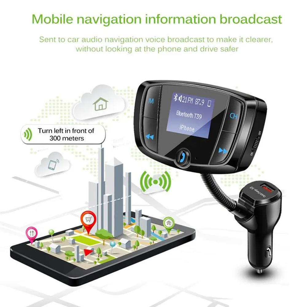 Многофункциональный автомобильный fm-передатчик Bluetooth Беспроводной радио адаптер MP3 плеер плюс USB Зарядное устройство авто винтажный радиоприёмник репродуктор