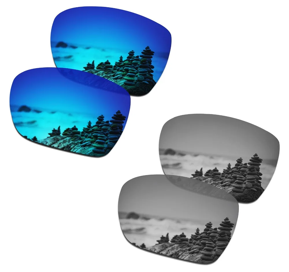 

SmartVLT 2 Pairs Polarized Sunglasses Replacement Lenses for Oakley Catalyst Ice Blue and Silver Titanium