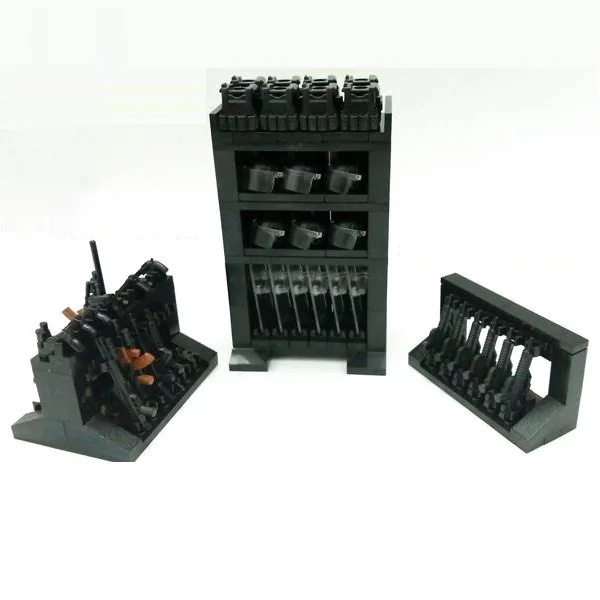

Equipment storage rack Building Block Gun Weapons accessories City police playmobil Military SWAT mini figures Original Toys