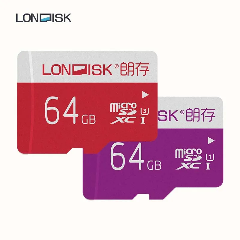 Карты памяти LONDISK 64 GB UHS-I (U1)/UHS-I (U3)/класс 10 (C10) microSDXC/TF/флэш-карта для телефона