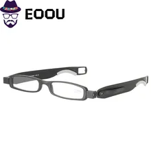 EOOUOOE маленькие 360 вращающиеся дизайнерские очки, оправа Вэнь, женские черные TR90 вращающиеся ручки с крючком, мощные складные очки для чтения с сумкой