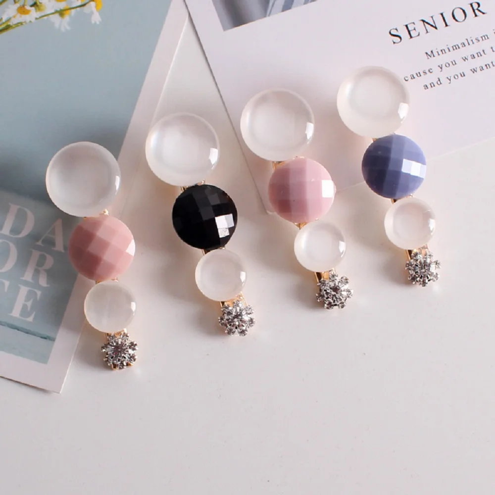 

Girls Sweet Round Heart Shape Acetic Acid Hairpins Geometric Hair Clips For Women Hairgrips Barrettes Fashion Hair Accessories