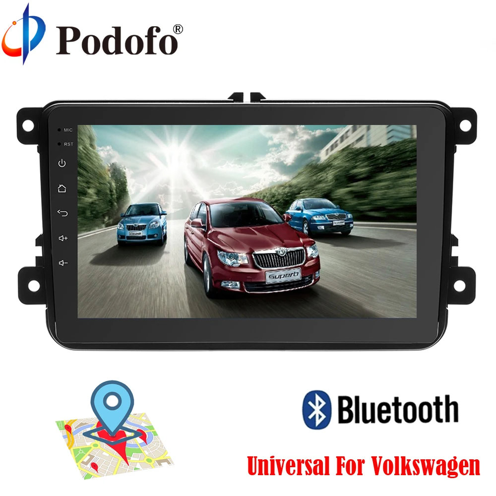 

Podofo Android 6.0 Car Radio 8" 2din DVD 1024x600 GPS Navigation Capacitive Bluetooth USB 2 din Universal Player For Volkswagen
