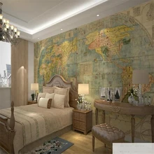 Beibehang mapa del mundo Retro Mural personalizado brillo papel de pared de ladrillo paredes mármol suelo 3d papel pintado ladrillo Vintage