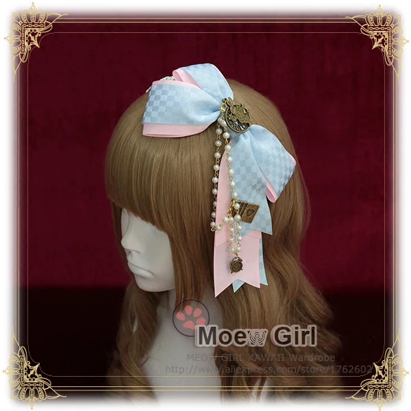 

[Fairytale World] + Goodbye Alice + Rabbit + Pearl Chain Headbow Lolita Hairbands Original Design