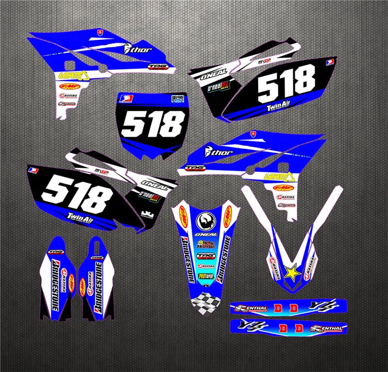 

Customized Number Gloss TEAM GRAPHICS&BACKGROUNDS DECAL STICKER For Yamaha YZ250F YZF250 2010 2011 2012 2013 YZ 250F YZF 250