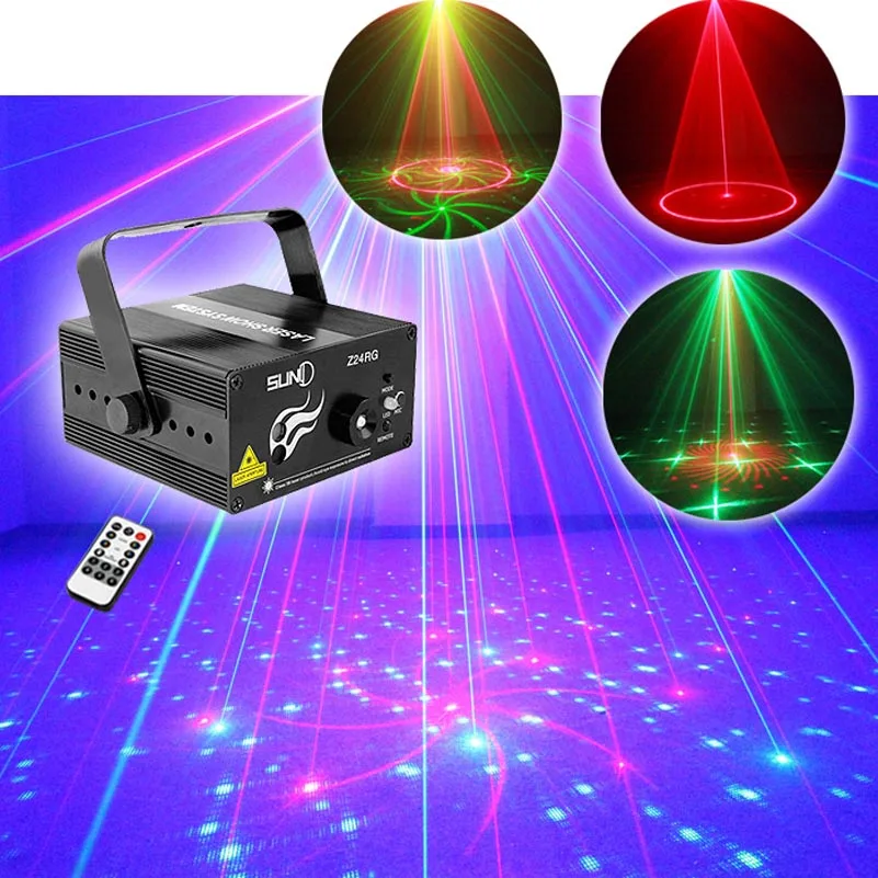 

New Remote Blue LED Mini RG 24 Patterns Dj Laser Projector Lights Sound Control Disco Club Bar Party Stage Effect Lighting Show