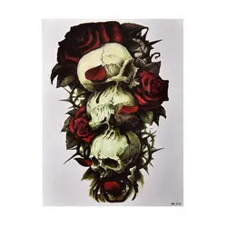 Лидер продаж 1 шт. красивые Водонепроницаемый тела Книги по искусству татуировки Стикеры черепа и розы Временные татуировки могут быть