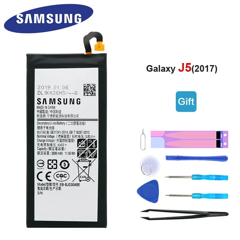 

Original Samsung Battery EB-BJ530ABE for Samsung Galaxy J5(2017) J530 J530F SM-J530F J530G J530F 3000mAh
