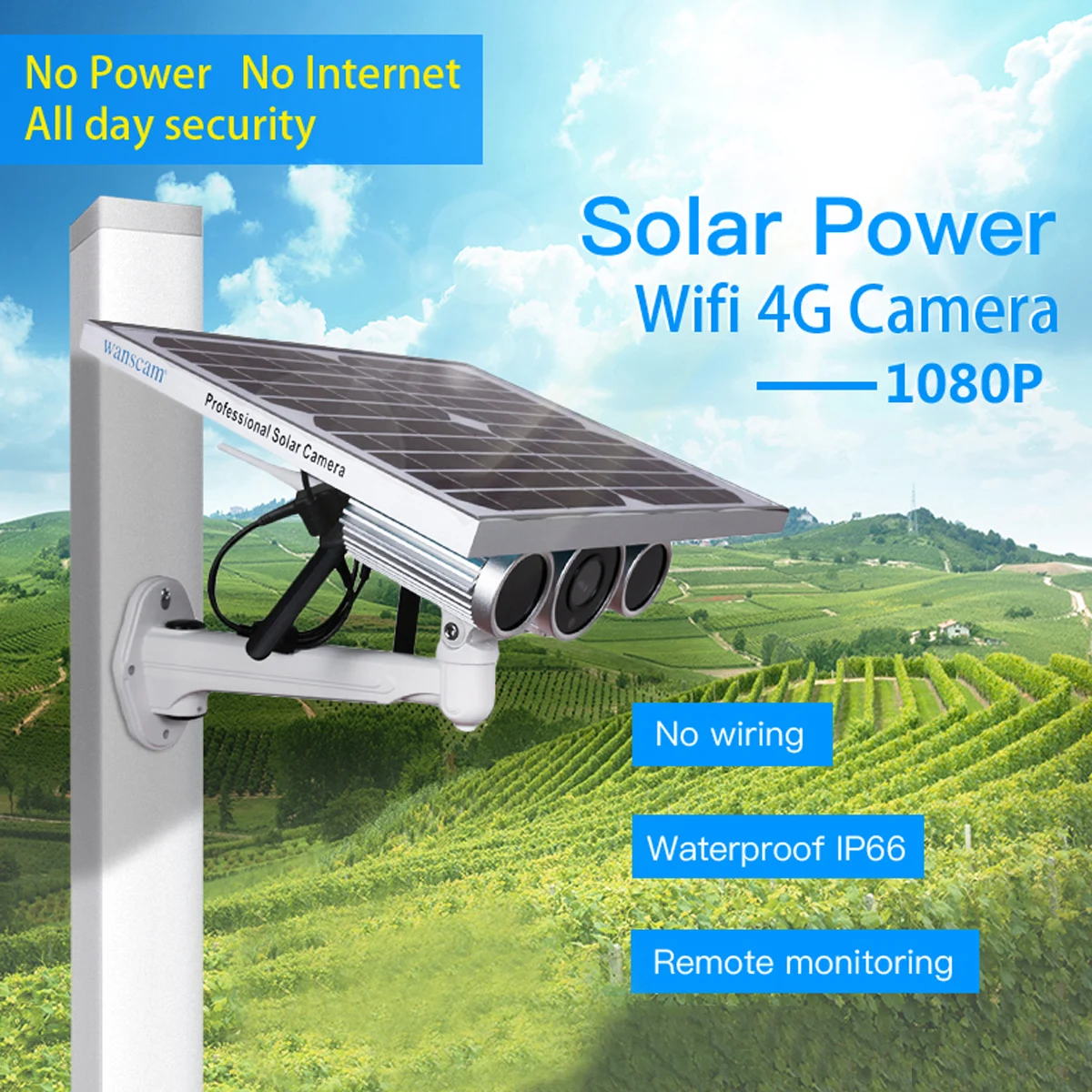 

Solar Power Security IP Camera WiFi 4G 1080P Outdoor Wireless Video Surveillance P2P Motion Detection CCTV Camera IP Camera