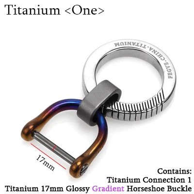 Настоящий титановый креативный брелок для ключей мужской женский брелок ультра легкий EDC брелок с пряжкой роскошный подарок для влюбленных - Цвет: ONE-17GR