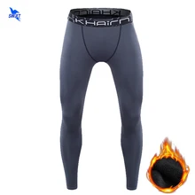 Флисовая Подкладка колготки для бега мужские спортивные Леггинсы Спортивная одежда длинные брюки зимние теплые фитнес утягивающие штаны для йоги спортивные штаны