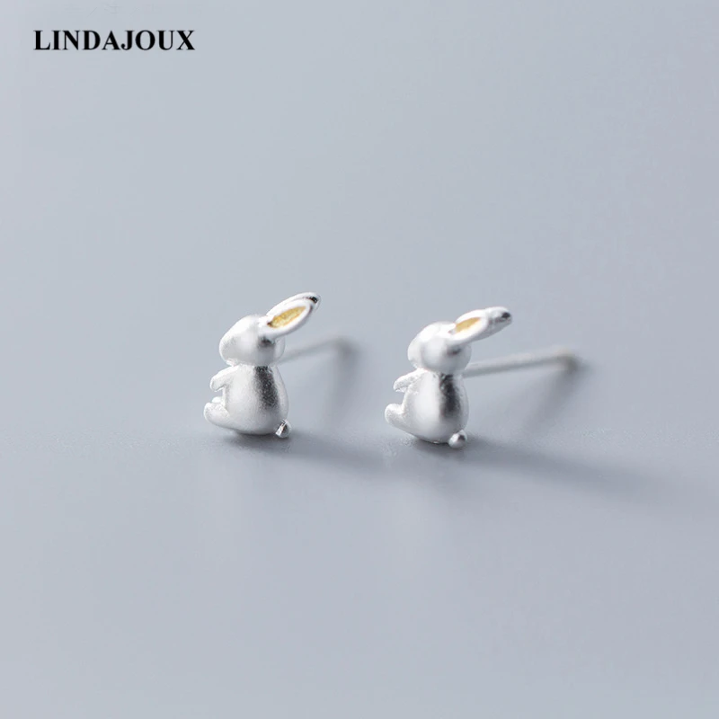

Cute Rabbit 925 Sterling Silver Matte Surface Stud Earrings For Women sterling-silver-jewelry Small Studs Earring