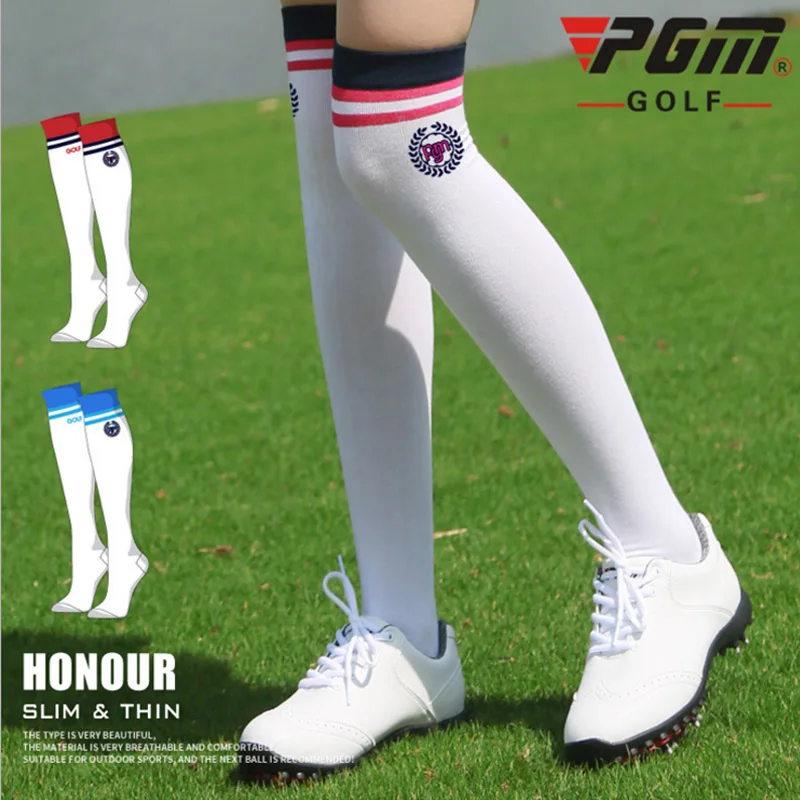 

PGM Golf Socks high Thin Soft Breathable thight stocking Women Girl Sport Socks cotton legging for golf tennis fitness bicycle