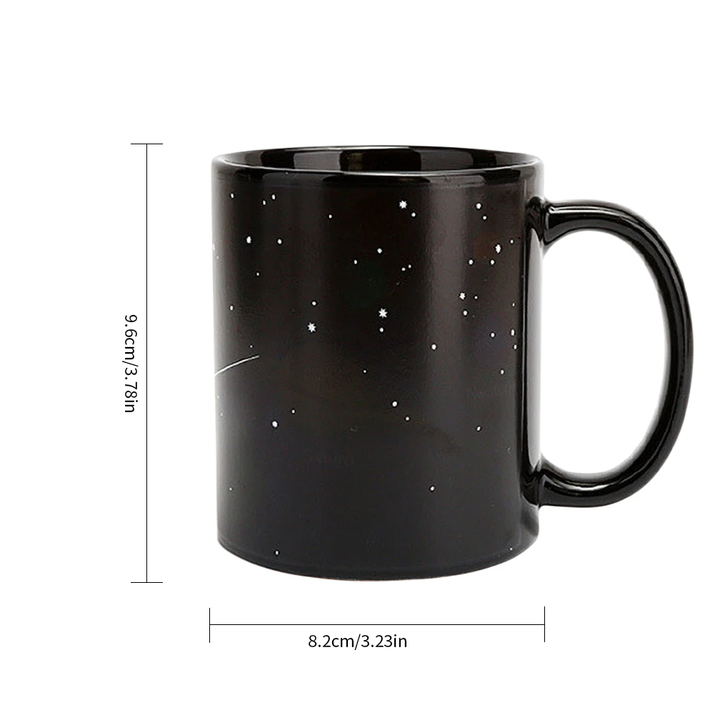 330 мл керамическая кофейная кружка-Звездная солнечная система Термочувствительная меняющая цвет инновационная кофейная чашка
