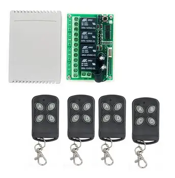 

Home DC12V 12 V 4CH 4 Channel Wireless Remote Control Relay Switch Transceiver Receiver Compatible 433mhz Control garage door