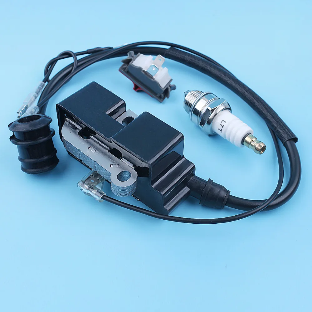 Najtaniej Cewka zapłonowa Stop Kill Switch zestaw świecy zapłonowej dla Husqvarna Chainsaw 365 362 371 372 385 390 moduł #544047101