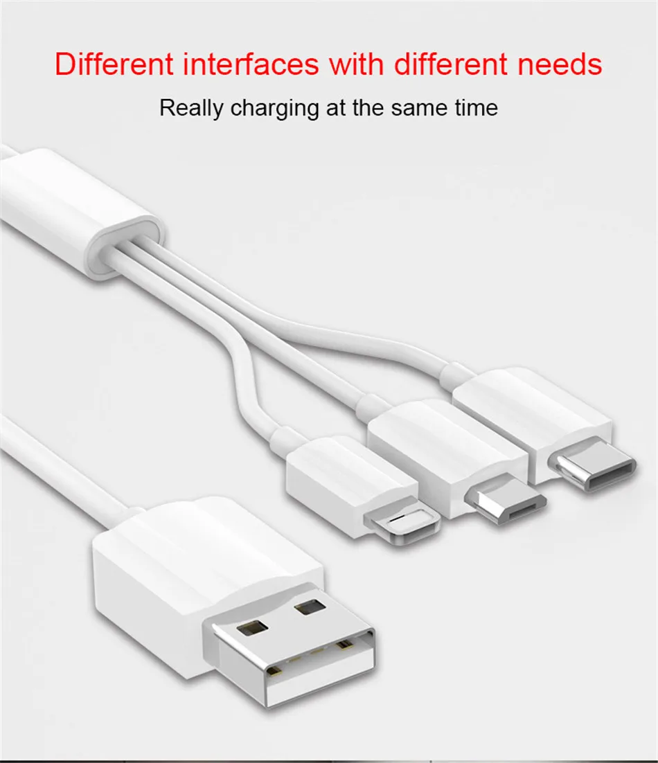 NOHON 3 in 1 Micro USB Type C Lighting Fast Charging Cables For iPhone 8 7 Plus X Samsung Huawei Android IOS Phone Charge Cable (8)