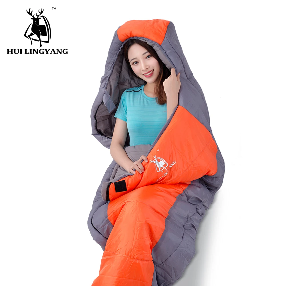 Free Shipping  Ultralight Sport Hiking Sleeping Bags Outdoor Winter Camping Lightweight Cotton Adult Mummy 3-4 Sea