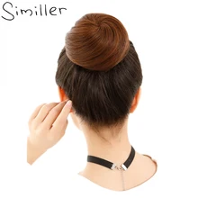Similler синтетические волосы вьющиеся шиньон эластичная резинка для волос для наращивания булочки шнурок 34 цвета доступны 613# 1B 2# 99J