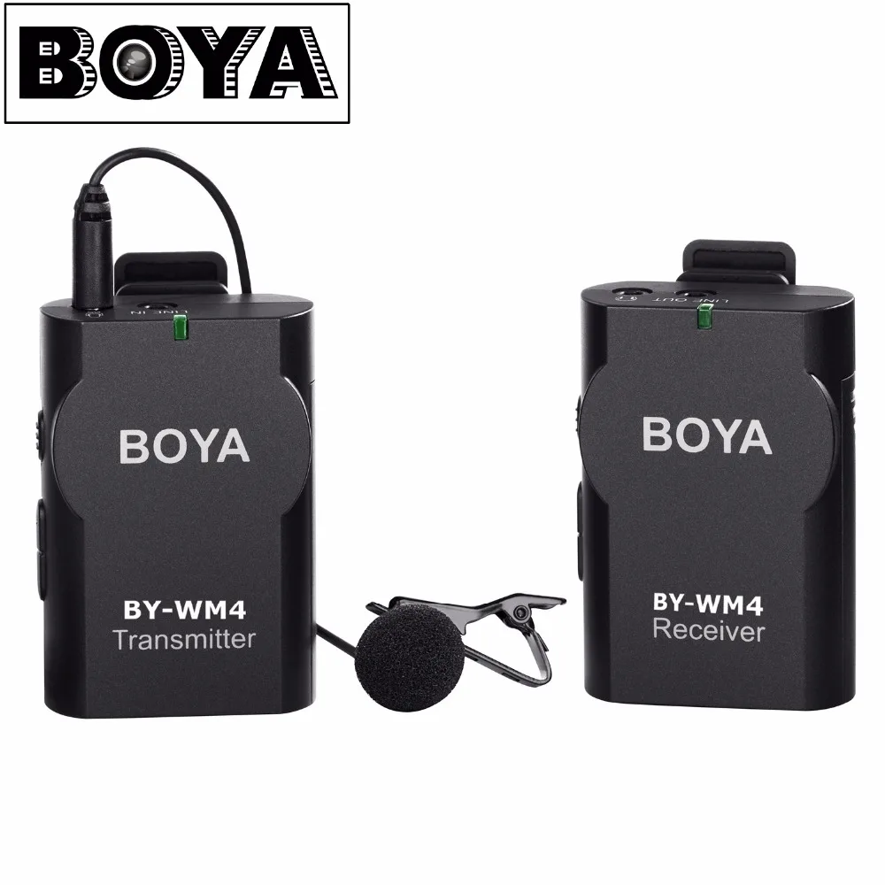 BOYA-BY-WM4-Wireless-Lavalier-Microphone-system-for-Canon-Nikon-Sony-Panasonic-DSLR-Camera-Camcorder-iphone