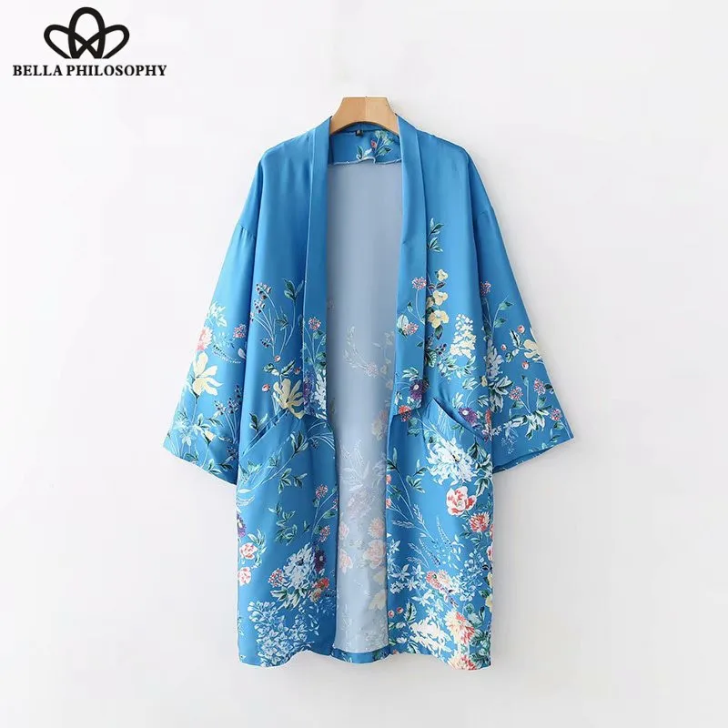 Wonder 2019 new  Blusa Boho Printed Floral Chiffon Shirts Loose Kimono Cardigan Tops Cover up Blouse Women Top Summer Beach Wear