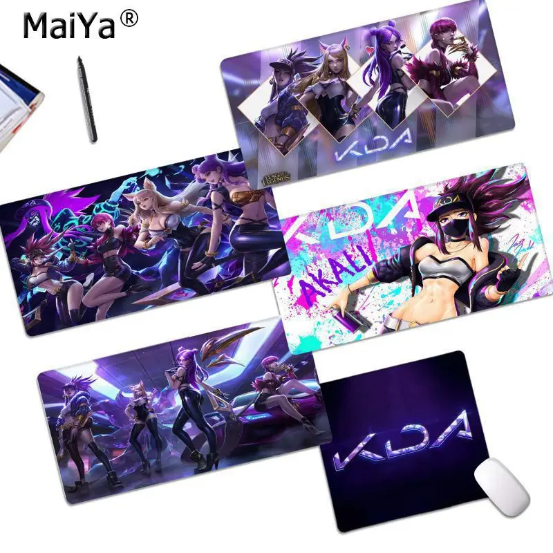 Maiya классный дизайн League of Legends KDA офисные мыши геймерский мягкий коврик для мыши большой коврик для мыши клавиатуры коврик