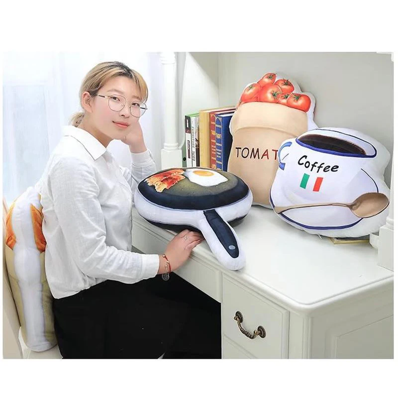 

Decorative Pillows Food Cushion Toy Food Bread Potatoes Milk Coffee Grapes Kawaii Cute 3d Japan Pillow Nordic Home Chair Cushion