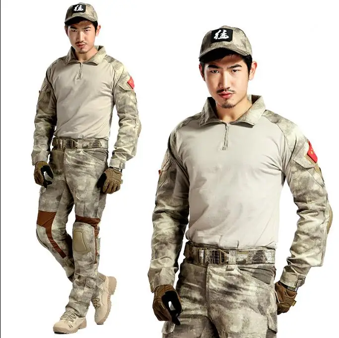 Военная форма, камуфляжная, с расцветкой Мультикам, комплект, CS рубашка, штаны и наколенники, боевой костюм, A-TACS Em6914