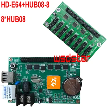 

HD-E64+HUB08-8 8*HUB08 Ethernet & USB port Single & Dual color control card LED display control card HD E64