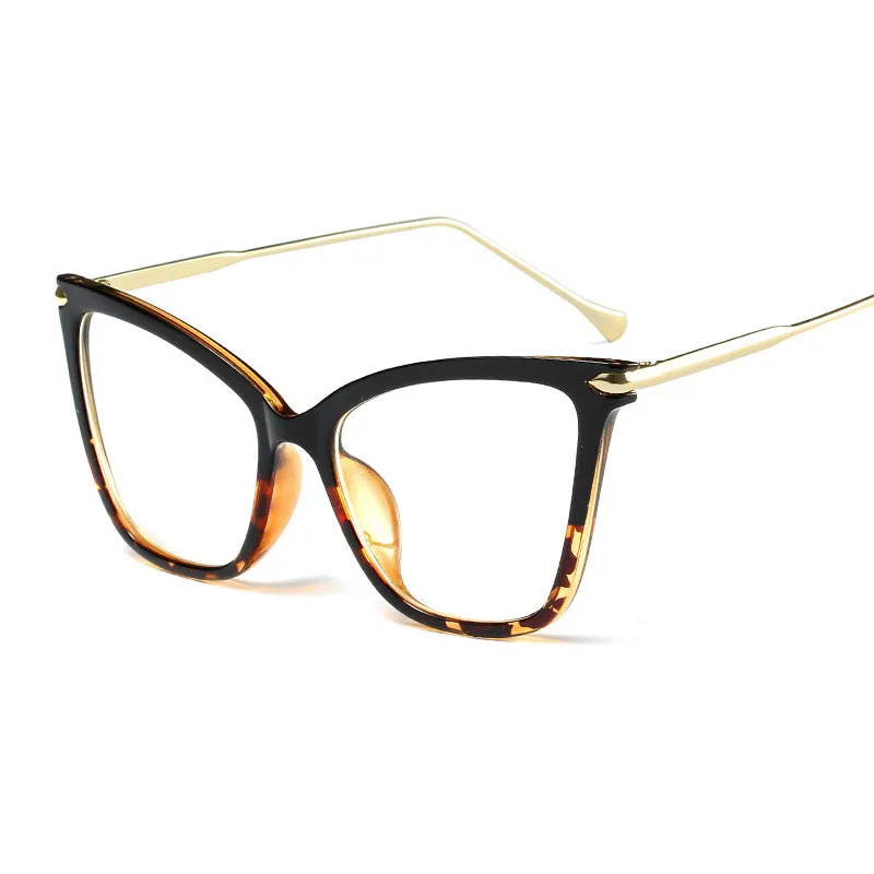 Модные солнцезащитные очки кошачий глаз, оправы для женщин, роскошные брендовые дизайнерские сексуальные негабаритные металлические оправы, оптические очки оптика Oculos - Цвет линз: 3