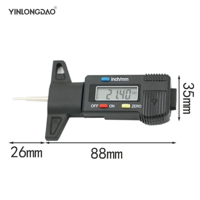 Portablbe Digital LCD Car Tyre Tire Tread Depth Gauge Meter Ruler Caliper Measuring Tool for Moto Truck 0-25.4mm Metric/Inch Portablbe Digital LCD Car Tyre Tire Tread Depth Gauge Meter Ruler Caliper Measuring Tool for Moto Truck 0-25.4mm Metric/Inch