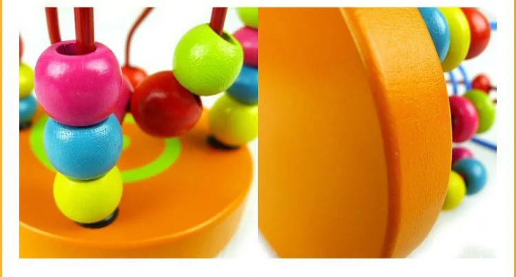 Круглые бусины Мини-типа Деревянные Игрушки для раннего развития детские игрушки