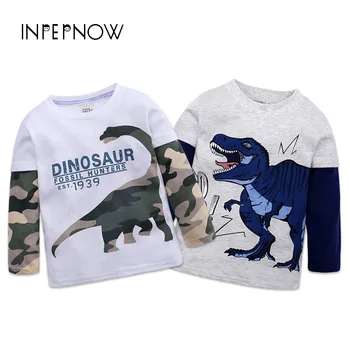 

INPEPNOW Dinosaur Jackets Animal Print Boys Hoodies Baby Girl Sweatshirt Spring 2019 To School Cute Sport Child Clothes WY-CZX13