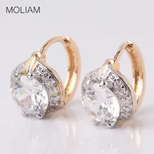 MOLIAM Smart Chic White Zircon Earring Lady Small Huggie Hoops Earrings for Women Brinco Jewelry MLE150