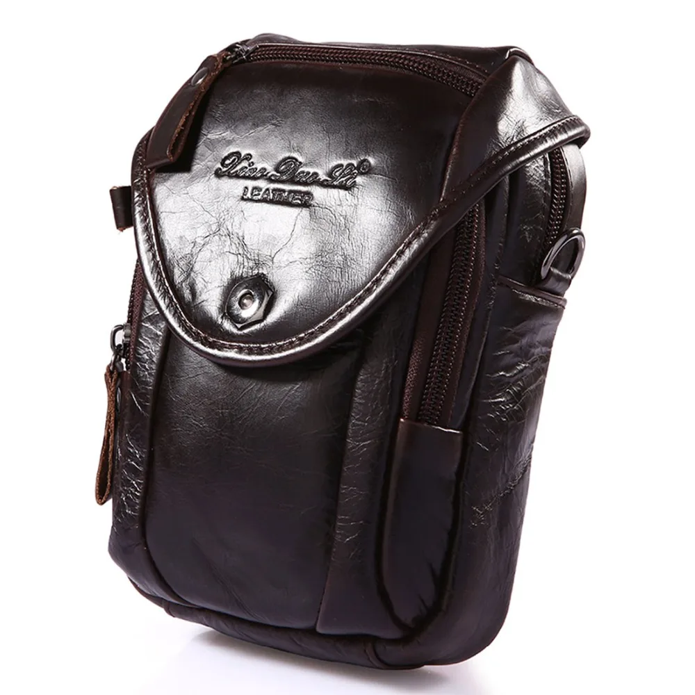Мужская сумка-мессенджер из натуральной кожи на одно плечо, сумка-Крючок для мобильного телефона, поясная сумка, поясная сумка, сумка через