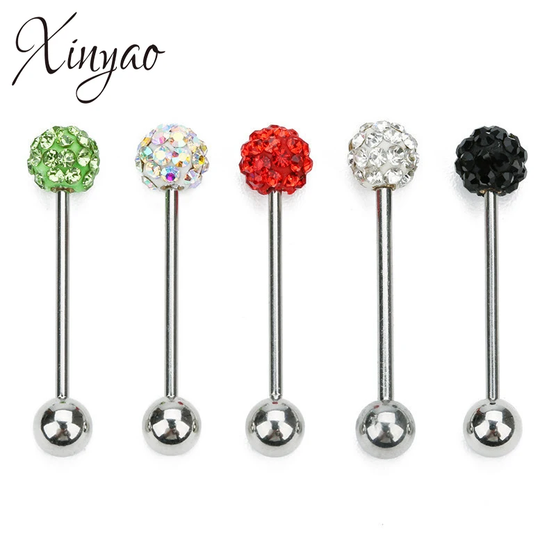 Buy XINYAO 1Pcs Tongue Piercing Colorful Ball Bar