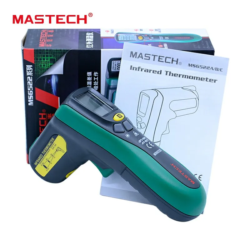 Mastech MS6522B инфракрасный термометр портативный ЖК-цифровой термометр 10:1(D: S) Бесконтактный ручной лазерный тестер промышленный инструмент