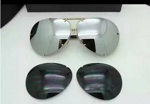 Сменные 8478 солнцезащитные очки со сменными линзами для мужчин или женщин модные солнцезащитные очки с защитой от уф400 лучей - Цвет линз: Gold Frame