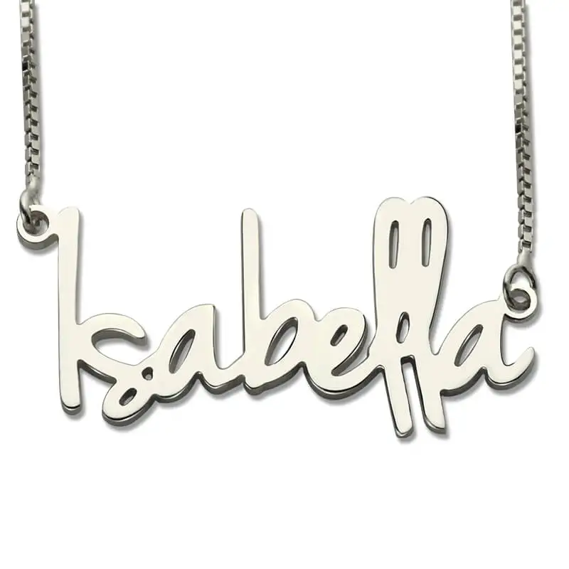 

Wholesale Gold Color Personalized Name Necklace Tiny Nameplate Retro Style Custom Name Pendant Valentine's Day Jewelry