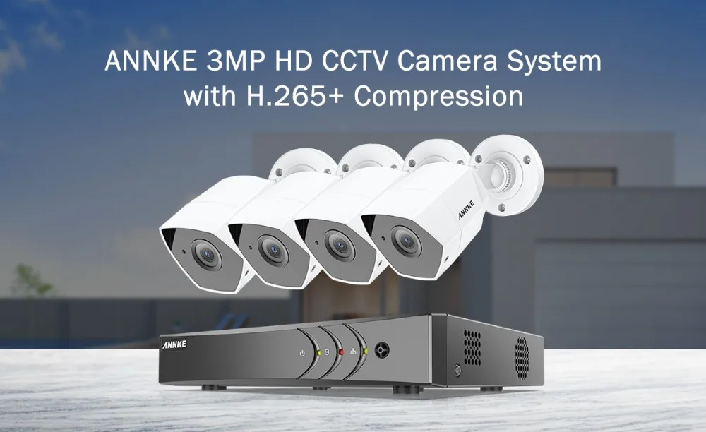 ANNKE Full HD 3MP 4CH 5in1 NVR 4 шт 3MP контрольная пуля IP66 всепогодный H.264 Камера дома наружного видеонаблюдения Системы комплект