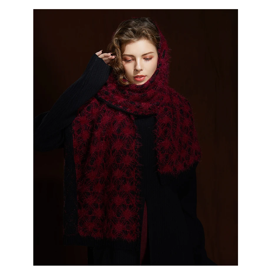 Female Scarfs Winter Wool Scarves For Women Shawl 2019 New Luxury Brand Warm Knitting Tassel Shawl Thicken Ladies Large Scarf (9)