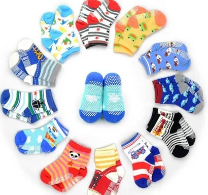 12 пара/лот, носки для маленьких мальчиков и девочек, разноцветные нескользящие носки унисекс с рисунком для малышей носки для младенцев подарки для малышей возрастом до 3 лет