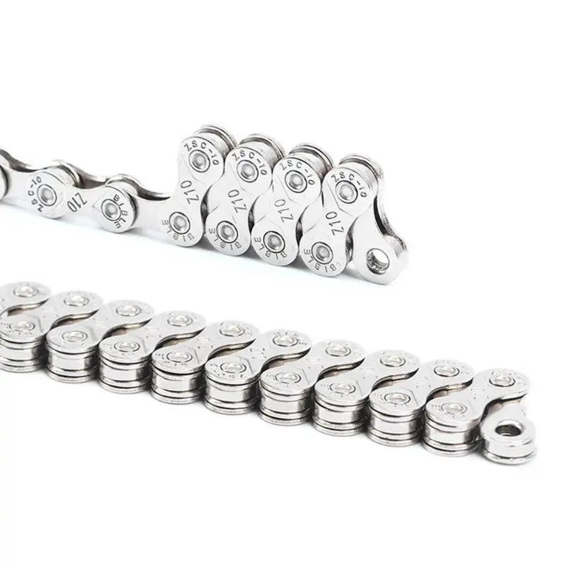 Top High-quality Anti-rust Silver Electroplated 116 Links 6-7-8/9/10 Speed MTB Mountain Road Bike Chain Bicycle Parts New 3